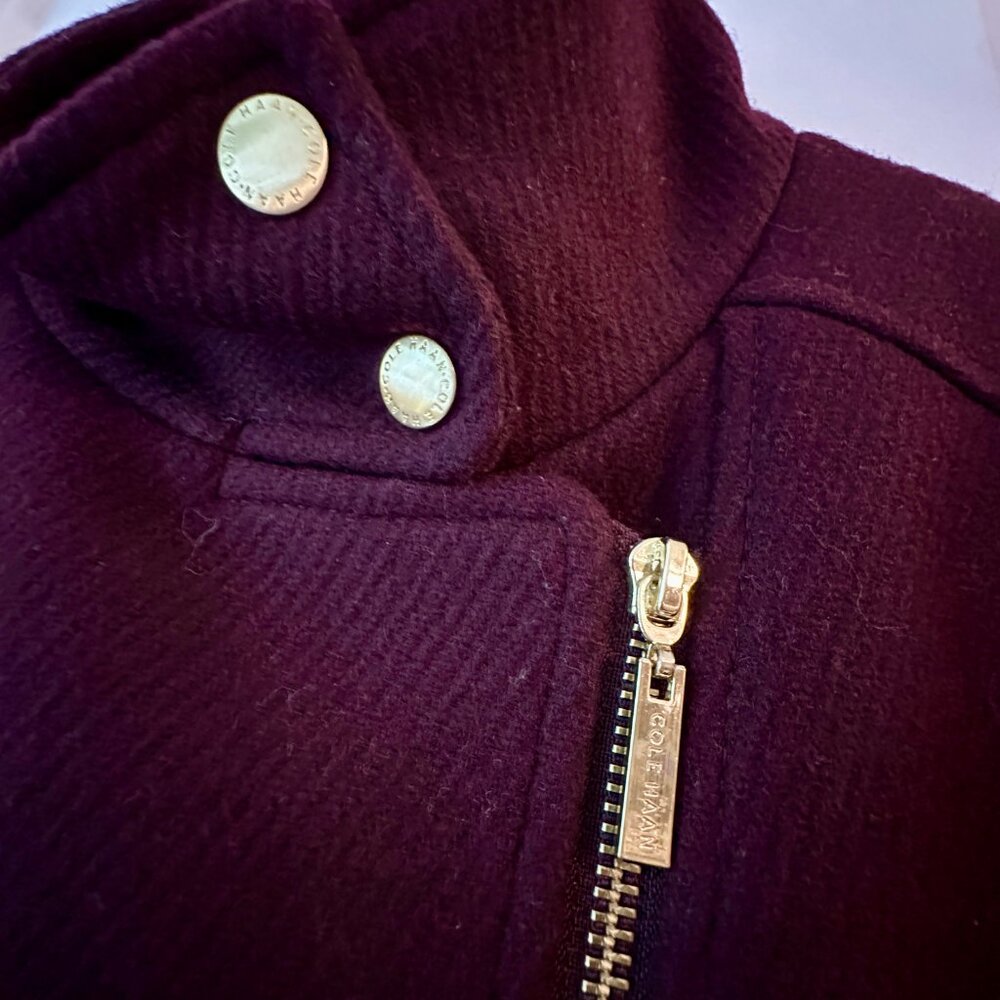 Burgundy Women's Cole Haan Wool Coat